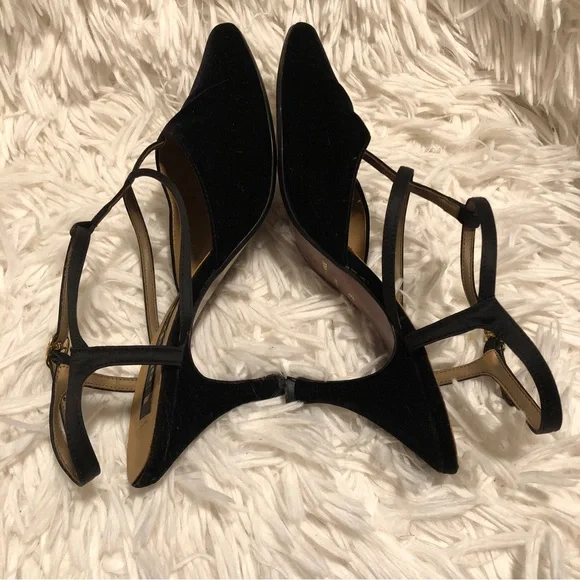 Kenneth Cole Unlisted Women's Size 9 black  2.5" Block Heel pointed Toe Straps - Picture 5 of 7